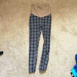 Motherhood maternity leggings checked print comfortable S